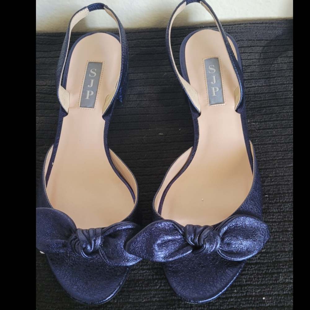SJP Cape Metallic Navy Sandles